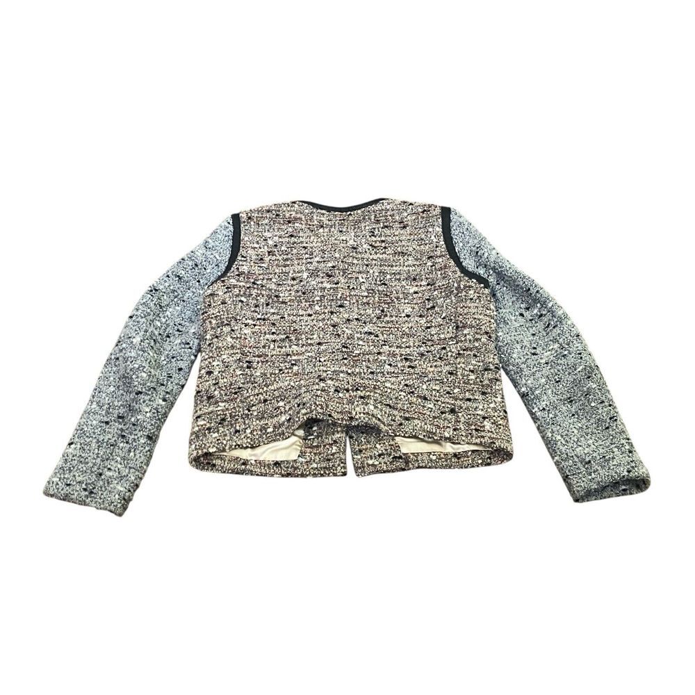 Sandro Paris Vertige Tweed Lamb Leather‎ Motorcycle Jacket - Picture 2 of 8